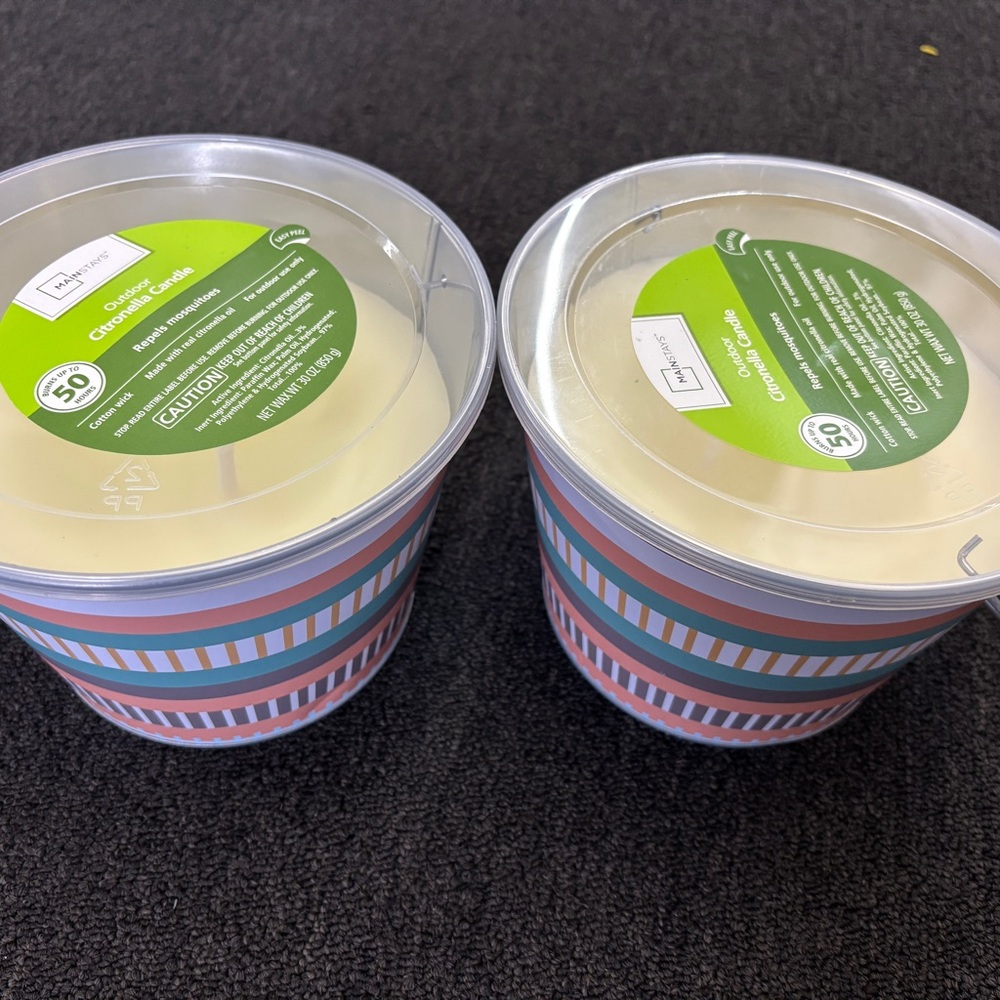 Mainstays 30oz Off-White, Ivory Outdoor Citronella Bucket Candle